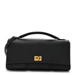 Smooth Calfskin Small Bel Air Clutch On Strap Black