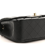 Lambskin Quilted Mini Rectangular Flap Black