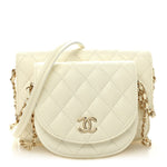 Lambskin Quilted Side Packs White