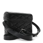 Lambskin Quilted Monogram June Box Bag  Black