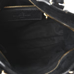 Baby Daim Suede Gold Metallic Edge Hardware Mini City Black