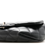 Calfskin Quilted CC Uniform Flap Belt Bag Black