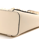 Pebbled Calfskin Rockstud North South Crossbody Bag Light Ivory