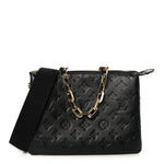 Lambskin Embossed Monogram Coussin PM Black