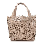 Calfskin Laser Cut Tote Sable