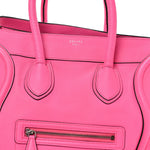 Drummed Calfskin Mini Luggage Fluo Pink