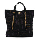 Denim Quilted Denim Mood Maxi Shopping Bag Black Multicolor
