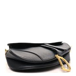 Grained Calfskin Saddle Bag Black