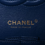 Denim Quilted Medium Double Flap Blue