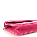 Caviar Quilted Wallet on Chain WOC Pink