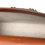 New Canvas Charisma Calfskin Crystal GG Monogram Mini Horsebit 1955 Shoulder Bag Camel Ebony