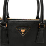 Saffiano Small Galleria Double Zip Tote Black