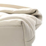 Lambskin Quilted Medium Loulou Puffer Monogram Chain Satchel Crema Soft