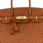 Ostrich Birkin 30 Cognac
