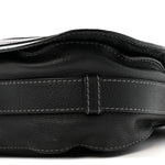Grained Calfskin Medium Marcie Saddle Bag Black