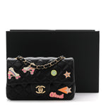 Lambskin Quilted Hollywood Charms Mini Rectangular Flap Black