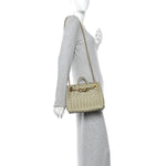 Nappa Intrecciato Small Andiamo With Chain Shoulder Bag Travertine