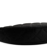 Velvet Crystal Quilted Chain Hobo Black