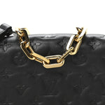 Lambskin Embossed Monogram Pochette Coussin Crossbody Black