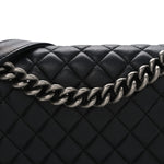 Lambskin Quilted Medium Boy Flap Black