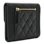 Caviar Quilted Compact Boy Wallet Black