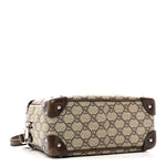 GG Supreme Monogram Textured Calfskin Square Messenger Bag Beige Ebony New Acero
