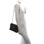 Calfskin Y Quilted Monogram Small Loulou Chain Satchel Black