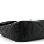 Shiny Goatskin Quilted Medium Chanel 19 Flap Black
