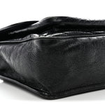 Crinkled Calfskin Matelasse Monogram Medium Niki Chain Satchel Black