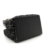 Calfskin Tweed Cannage Medium Toujours  Black White