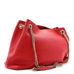 Pebbled Calfskin Medium Soho Chain Shoulder Bag Tabasco Red