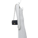 Lambskin Quilted Small Single Flap Navy