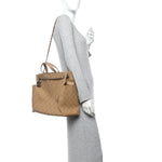 Calfskin Stitched CC Pocket Tote Beige