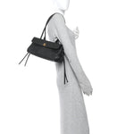 Grained Calfskin Urban Essentials Small Shopping Bag Black