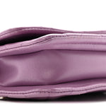 Shiny Lambskin Quilted Extra Mini Flap Purple