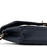 Lambskin Quilted Hold The Line Wallet On Chain WOC Dark Blue