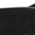 Shiny Calfskin Small Marcie Hobo Bag Black