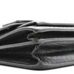 Calfskin Crocodile Embossed Medium Monogram Sunset Black