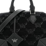 Lauretos Lurex Jacquard Small Ella Boston Bag Black