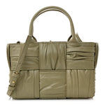 Foulard Intrecciato Pleated Arco Tote Travertine