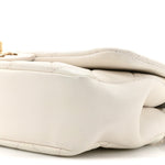 Lambskin Quilted Resin Bi-Color Chain Flap Bag White