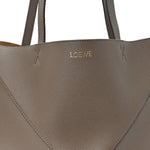 Grained Calfskin Medium Puzzle Fold Tote Taupe