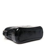 Patent Goatskin Quilted Small Gabrielle Hobo Black