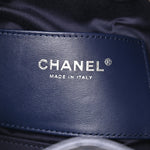 Metallic Caviar Quilted Mini Chanel 25 Handbag Dark Blue