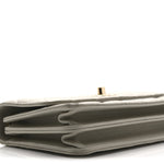 Lambskin Quilted Trendy CC Dual Handle Clutch With Chain Grey