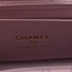 Shiny Aged Calfskin Quilted Mini Nano Kelly Shopper Light Pink