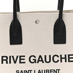 Linen Calfskin Small Rive Gauche Tote Greggio Natural
