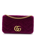 Velvet Matelasse GG Marmont Mini Bag Fuchsia Violet Cyclamen
