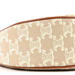 Canvas Calfskin Ava Triomphe Shoulder Bag Grege