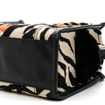Cotton Canvas Zebra Tiger Print Mini The Traveler Tote Bag
